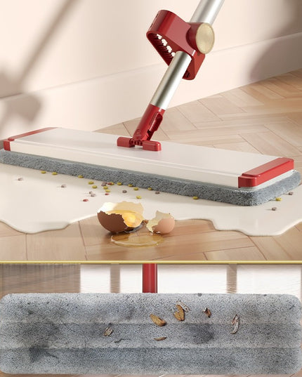 Mop Plat cu Laveta din Microfibra, Pentru Uz Casnic, cu 2 Lavete Incluse, Sistem de Stoarcere, Tija Telescopica , Rotire 360°