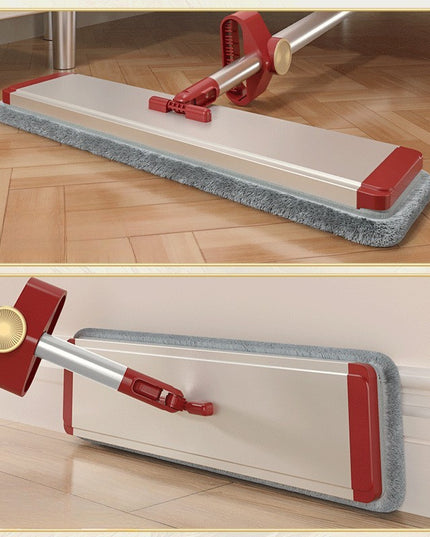 Mop Plat cu Laveta din Microfibra, Pentru Uz Casnic, cu 2 Lavete Incluse, Sistem de Stoarcere, Tija Telescopica , Rotire 360°