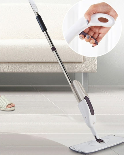 Mop plat, cu pulverizator, pentru uz casnic, plastic, rezerva de mop din microfibra