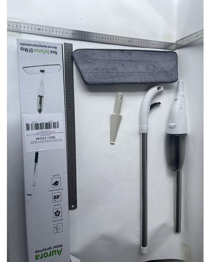 Mop plat, cu pulverizator, pentru uz casnic, plastic, rezerva de mop din microfibra