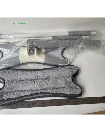 Mop Plat, cu Sistem de Stoarcere, 4 Lavete Incluse, Lungime Telescopica