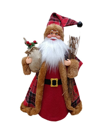 Decoratiune de Craciun, Mos Craciun Rotativ, din Plastic/Poliester,cu Lumini si Sunete