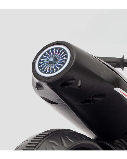 Motocicleta Electrica cu 2 Roti Mari si 2 Roti Ajutatoare, Acumulator Incarcare, Anti-Rasturnare, Lumini, Muzica, Motor:380, Baterie 6V4.5, 41.5x70x34 cm, 4.5 Kg, 3 Ani+