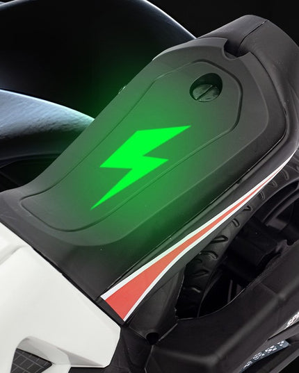 Motocicleta Electrica cu 2 Roti Mari si 2 Roti Ajutatoare, Acumulator Incarcare, Anti-Rasturnare, Lumini, Muzica, Motor:380, Baterie 6V4.5, 41.5x70x34 cm, 4.5 Kg, 3 Ani+