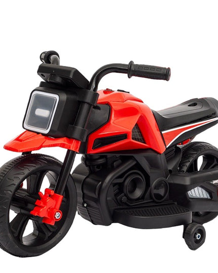 Motocicleta Electrica cu 2 Roti Mari si 2 Roti Ajutatoare, Acumulator Incarcare, Anti-Rasturnare, Lumini, Muzica, Motor:380, Baterie 6V4.5, 41.5x70x34 cm, 4.5 Kg, 3 Ani+