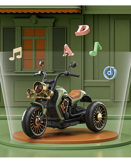 Tricicleta Electrica pentru Copii, cu 2 Acumulatoare , 6V 4.5, Bluetooth, Sistem Anti-Rasturnare, Sistem de Lumini si Sunet, 6-8 Ani