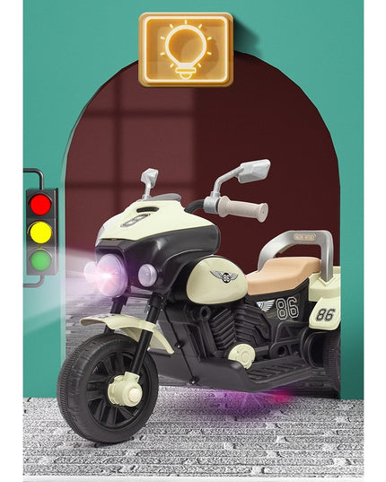 Motocicleta Electrica cu Acumulator, cu Sistem Anti-Rasturnare, Sistem de Lumini si Muzica, de Depozitare, 1-8 Ani