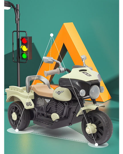 Motocicleta Electrica cu Acumulator, cu Sistem Anti-Rasturnare, Sistem de Lumini si Muzica, de Depozitare, 1-8 Ani