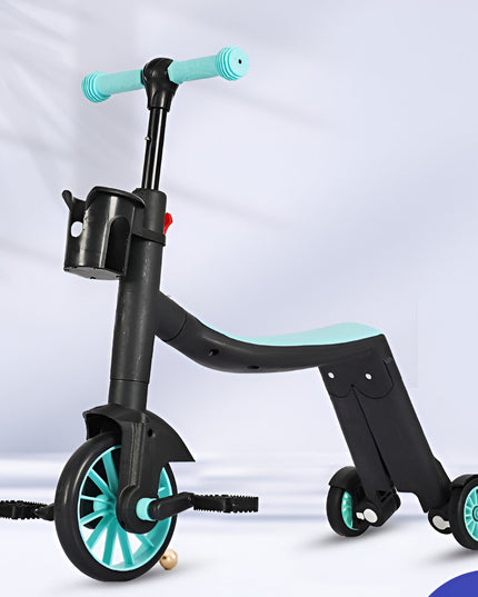Bicicleta 1, Transformabila, Multifunctionala, Reglare Inaltime, cu Maner de Impingere Detasabil, Tricicleta, Trotineta, 3 Roti, Pedale, Cosulet, 3-6 Ani