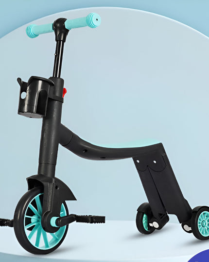 Bicicleta 1, Transformabila, Multifunctionala, Reglare Inaltime, cu Maner de Impingere Detasabil, Tricicleta, Trotineta, 3 Roti, Pedale, Cosulet, 3-6 Ani