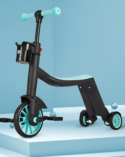 Bicicleta 1, Transformabila, Multifunctionala, Reglare Inaltime, cu Maner de Impingere Detasabil, Tricicleta, Trotineta, 3 Roti, Pedale, Cosulet, 3-6 Ani