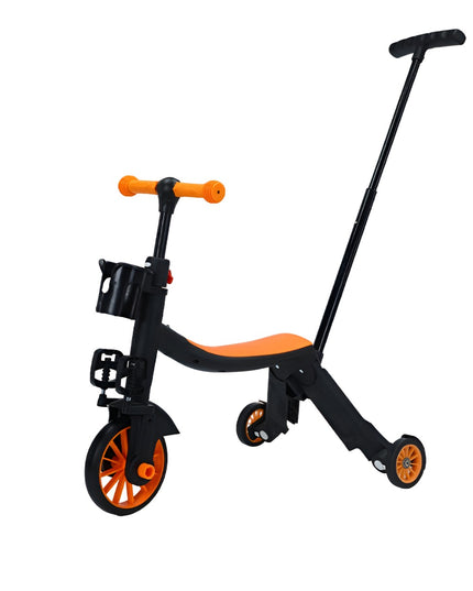 Bicicleta 1, Transformabila, Multifunctionala, Reglare Inaltime, cu Maner de Impingere Detasabil, Tricicleta, Trotineta, 3 Roti, Pedale, Cosulet, 3-6 Ani