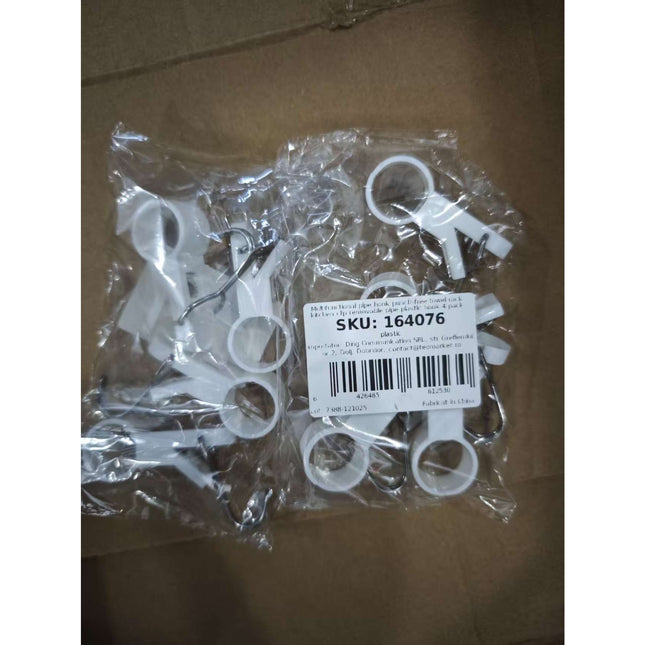 4 Carlige Multifunctionale, Tubulare, Pentru Baie/Bucatarie, din ABS