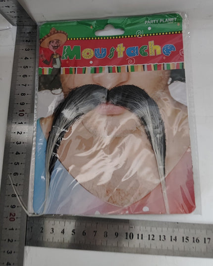 Mustata Falsa pentru Deghizari, Petreceri Tematice, din Panza, Autoadeziv,Model Grizonat 3