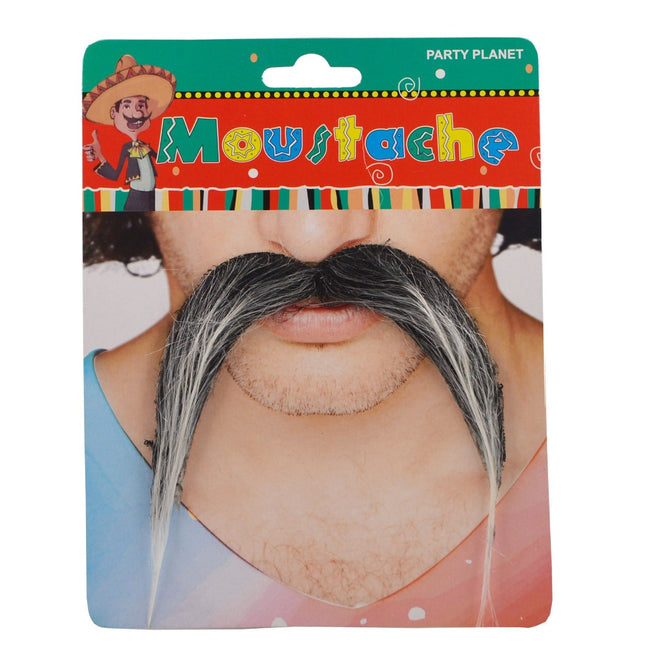 Mustata Falsa pentru Deghizari, Petreceri Tematice, din Panza, Autoadeziv,Model Grizonat 3