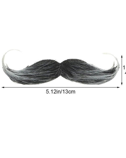 Mustata Falsa pentru Deghizari, Petreceri Tematice, din Panza, Autoadeziv,Model Grizonat 1