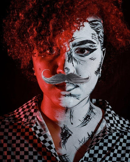 Mustata Falsa pentru Deghizari, Petreceri Tematice, din Panza, Autoadeziv,Model Grizonat 1