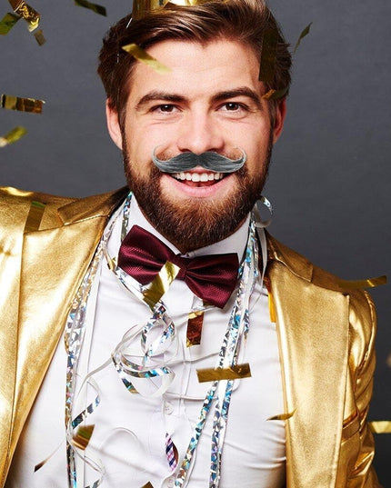 Mustata Falsa pentru Deghizari, Petreceri Tematice, din Panza, Autoadeziv,Model Grizonat 1