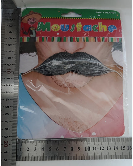 Mustata Falsa pentru Deghizari, Petreceri Tematice, din Panza, Autoadeziv,Model Grizonat 2