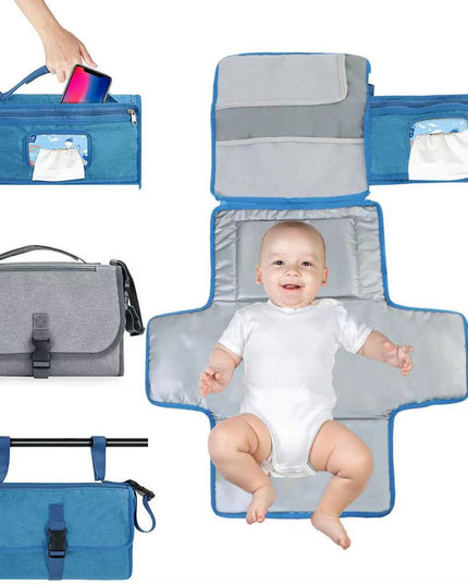 Geanta Multifunctionala, Tip Aleza de Schimbat Scutece, Impermeabila, din Panza Oxford, cu Buzunare, Usor de Agatat