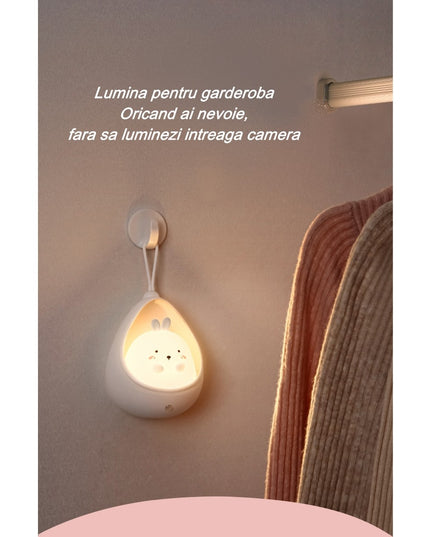 Lampa de veghe portabila cu 2 moduri de functionare silicon non-toxic, reincarcabila USB, senzor miscare