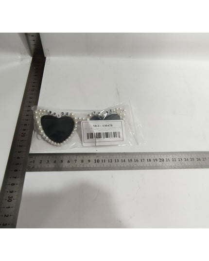 Ochelari in Forma de Inima, pentru Petrecerea Burlacitelor, Tematica Nunta, Protectie Soare, 15.3x5.7x14.5 cm, Scris Bride to Be cu Perle