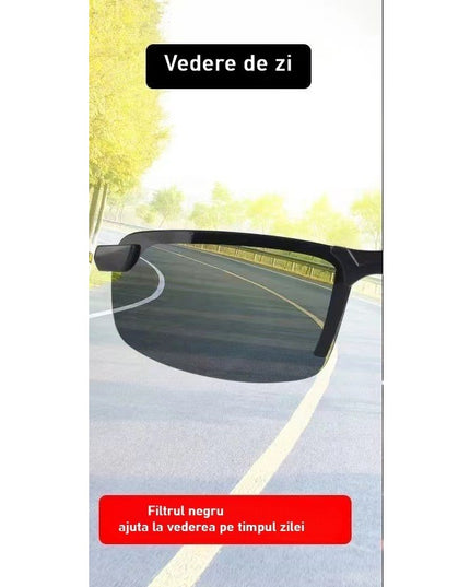 Ochelari de Soare, Polarizati, pentru Condus, Ciclism, 400 UV, cu Lentila Neagra pentru Protectie, Rama Neagra, Pc, 14 x 3.7 cm, 15.2 g