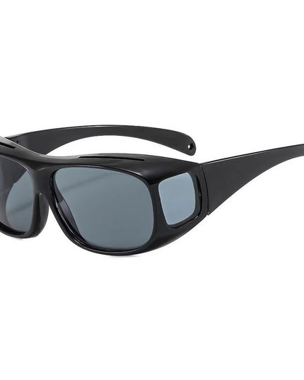 Ochelari de Soare, Polarizati, pentru Condus, Ciclism, cu Posibilitatea Purtarii peste Ochelarii de Vedere, 400 UV, cu Lentila Neagra pentru Protectie, Rama Neagra, 15x5 cm