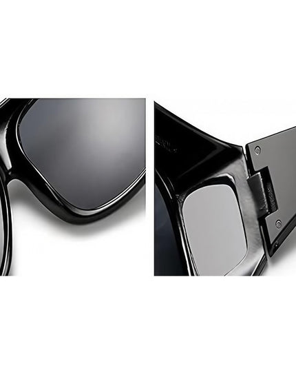 Ochelari de Soare, Polarizati, pentru Condus, Ciclism, cu Posibilitatea Purtarii peste Ochelarii de Vedere, 400 UV, cu Lentila Neagra pentru Protectie, Rama Neagra, 15x5 cm