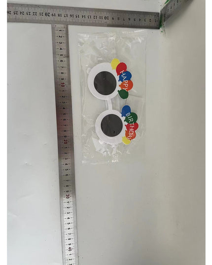 Ochelari Rotunzi Happy Birthday, Tematica Aniversare, Protectie Soare, din Plastic