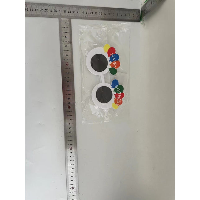 Ochelari Rotunzi Happy Birthday, Tematica Aniversare, Protectie Soare, din Plastic