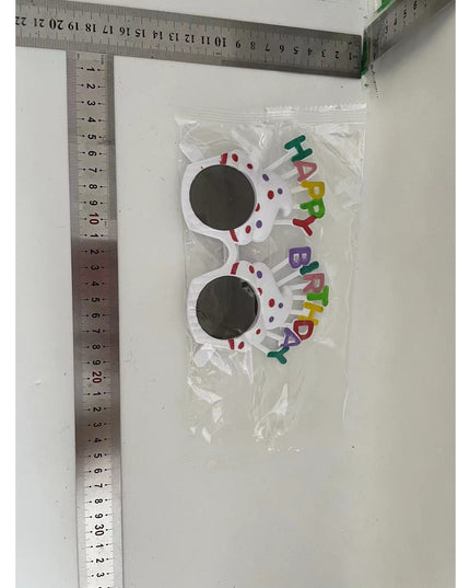 Ochelari Happy Birthday, Tematica Aniversare, Protectie Soare, din Plastic, Model Prajiturele