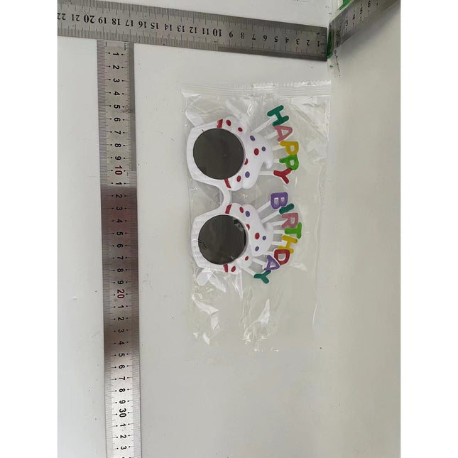 Ochelari Happy Birthday, Tematica Aniversare, Protectie Soare, din Plastic, Model Prajiturele