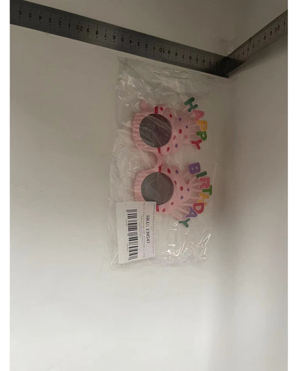 Ochelari Happy Birthday, Tematica Aniversare, Protectie Soare, din Plastic, Model Prajiturele