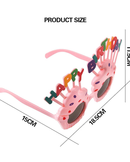 Ochelari Happy Birthday, Tematica Aniversare, Protectie Soare, din Plastic, Model Prajiturele