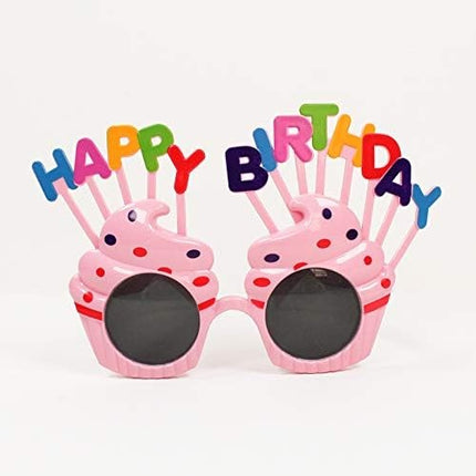 Ochelari Happy Birthday, Tematica Aniversare, Protectie Soare, din Plastic, Model Prajiturele