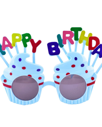 Ochelari Happy Birthday, Tematica Aniversare, Protectie Soare, din Plastic, Model Prajiturele
