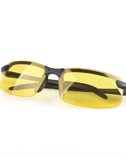 Ochelari pentru Viziune pe Timp de Noapte, Polarizati, pentru Condus, Ciclism, cu Lentila Galbena, pentru Protectie, Rama Neagra, Pc, 14 x 3.7 cm, 15.2 g