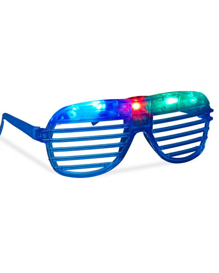 Ochelari de Petrecere cu LED, Model Grilaj, din Plastic, 3 Moduri de Iluminat, Marime Universala