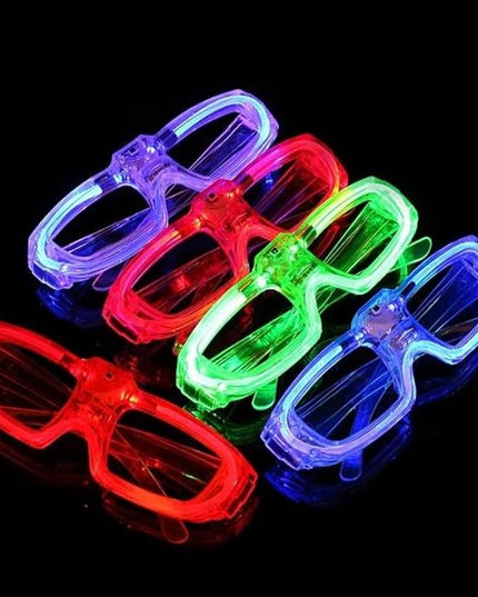 Ochelari de Petrecere cu LED, Model Neon, din Plastic, 3 Moduri de Iluminat, Marime Universala