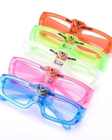 Ochelari de Petrecere cu LED, Model Neon, din Plastic, 3 Moduri de Iluminat, Marime Universala
