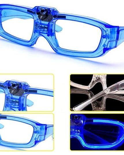 Ochelari de Petrecere cu LED, Model Neon, din Plastic, 3 Moduri de Iluminat, Marime Universala