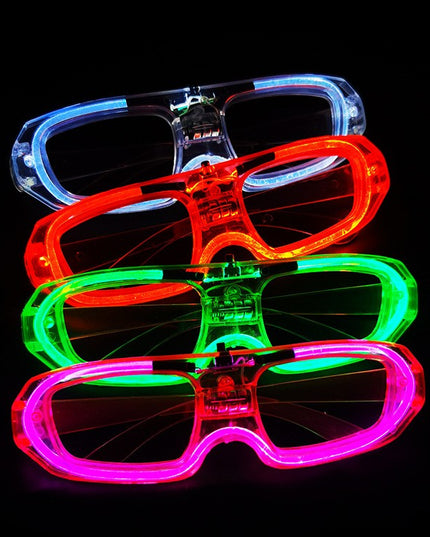 Ochelari de Petrecere cu LED, Model Neon, din Plastic, 3 Moduri de Iluminat, Marime Universala