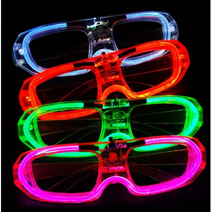 Ochelari de Petrecere cu LED, Model Neon, din Plastic, 3 Moduri de Iluminat, Marime Universala