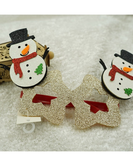 Ochelari petrecere de Craciun, forma de Stea cu Om de Zapada