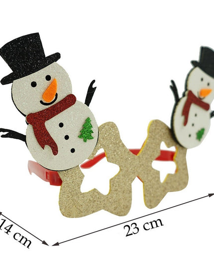 Ochelari petrecere de Craciun, forma de Stea cu Om de Zapada