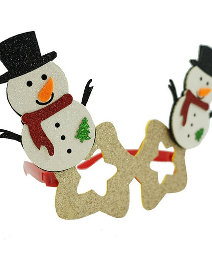 Ochelari petrecere de Craciun, forma de Stea cu Om de Zapada