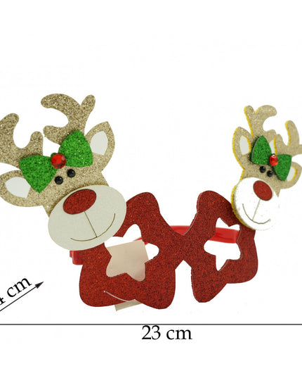 Ochelari petrecere de Craciun, forma Stea cu Ren