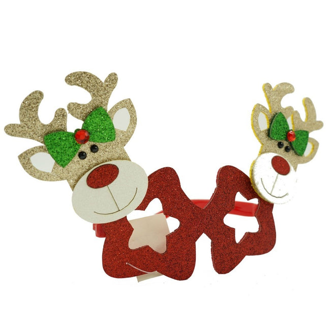 Ochelari petrecere de Craciun, forma Stea cu Ren