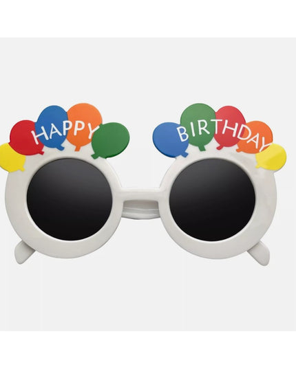 Ochelari Rotunzi Happy Birthday, Tematica Aniversare, Protectie Soare, din Plastic